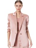 SHAN RUCHED SLEEVE BLAZER - BURNT ROSE