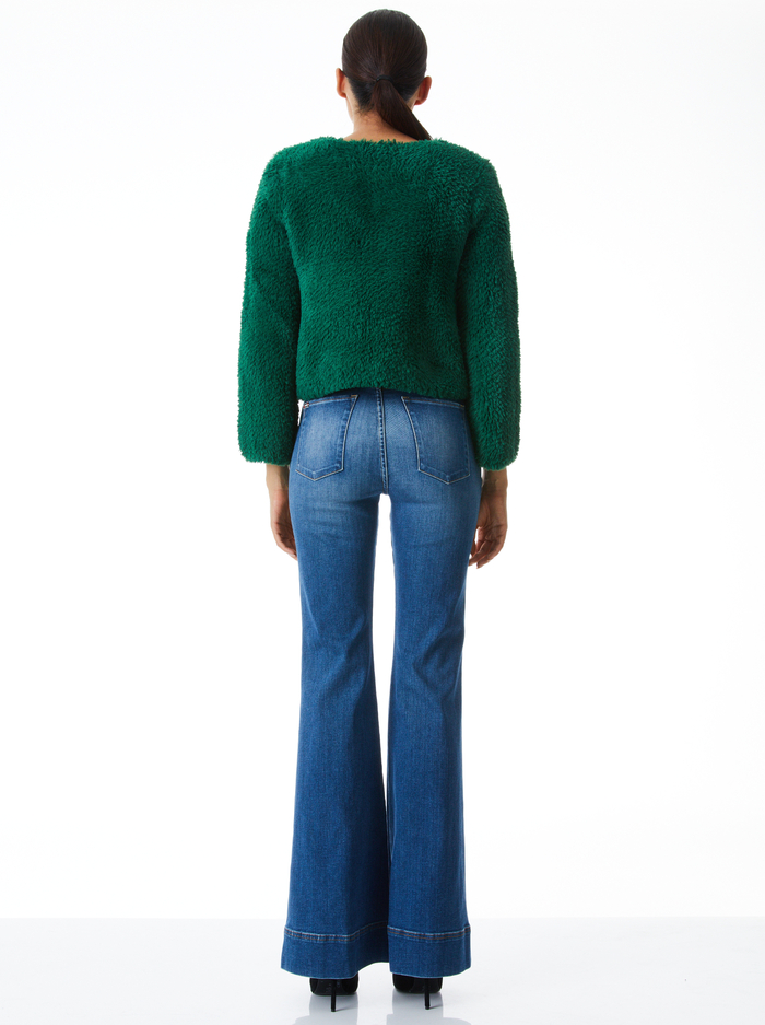 FAWN FAUX FUR JACKET - DEEP EMERALD image 1 - Alice And Olivia