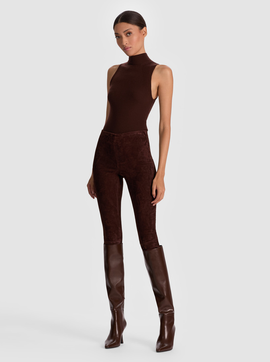 DARK CHOCOLATE-LENNOX SUEDE LEGGING