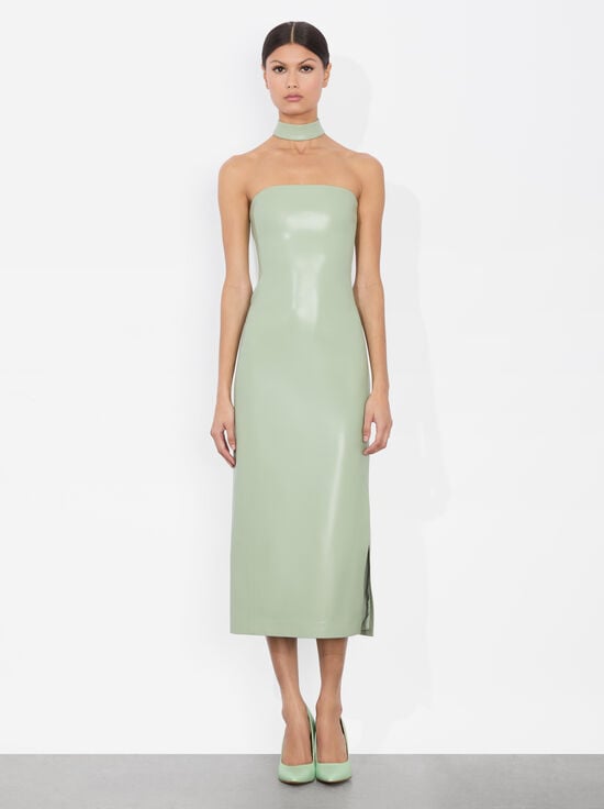 SAGE-GEORGIE VEGAN MIDI DRESS