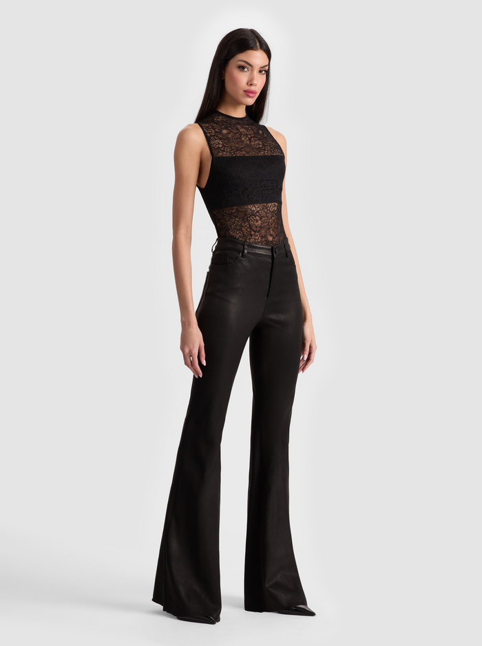 BRENT LEATHER BELL PANT - BLACK image 4 - Alice And Olivia