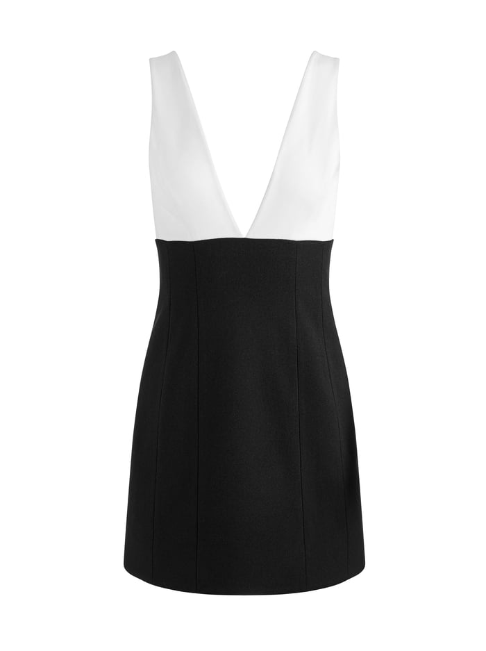 MANDY MINI DRESS - BLACK/OFF WHITE image 6 - Alice And Olivia