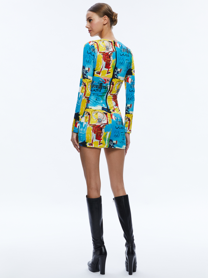A+O X BASQUIAT DELORA MINI DRESS - UNTITLED image 1 - Alice And Olivia