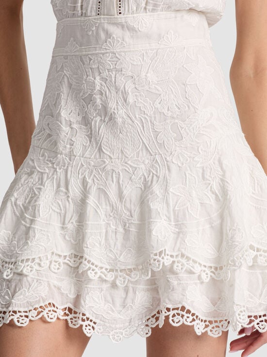 OFF WHITE-LORYN EMBROIDERED SHIRT DRESS