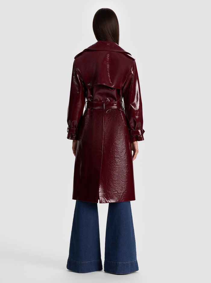 NEVADA VEGAN TRENCH COAT - OXBLOOD image 2 - Alice And Olivia