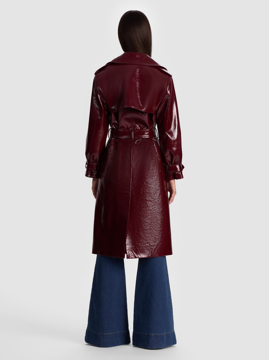 OXBLOOD-NEVADA VEGAN TRENCH COAT