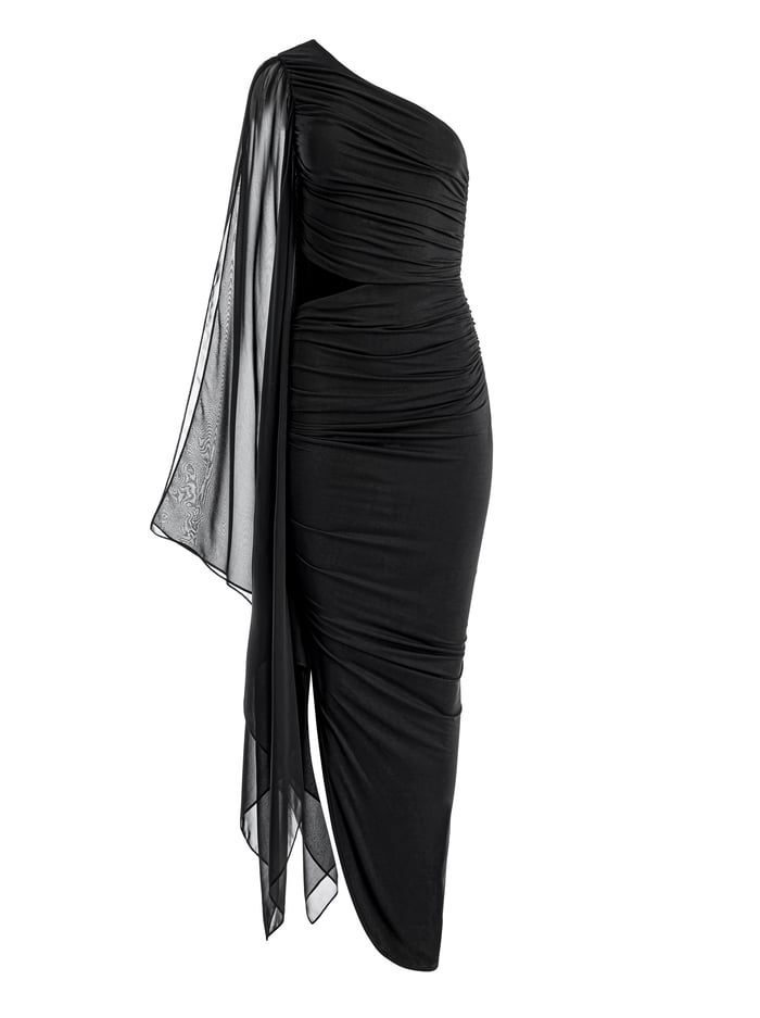 LOURDES ASYMMETRICAL CUTOUT MAXI DRESS - BLACK image 5 - Alice And Olivia