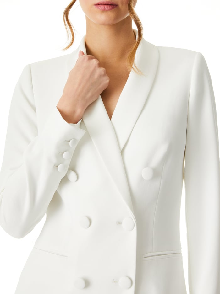 KYRIE TUXEDO DRESS - OFF WHITE image 3 - Alice And Olivia