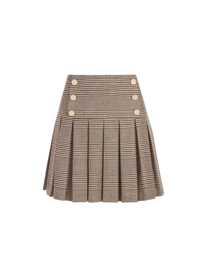 Emilie Pleated Mini Skirt In Afterglow Plaid | Alice And Olivia