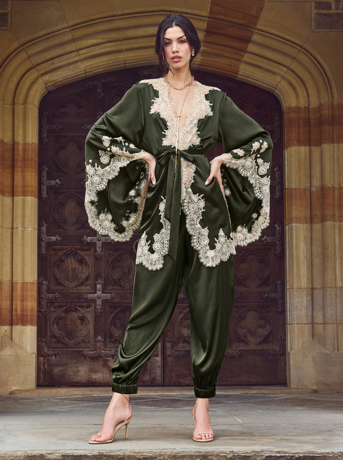 DREA LACE ROBE - DARK FERN image 7 - ALICE + OLIVIA