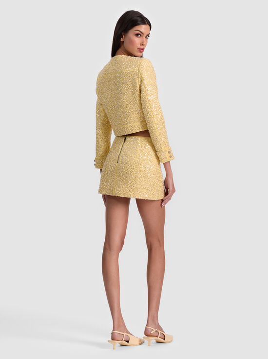 BUTTER-ECENIA EMBELLISHED TWEED MINI SKIRT