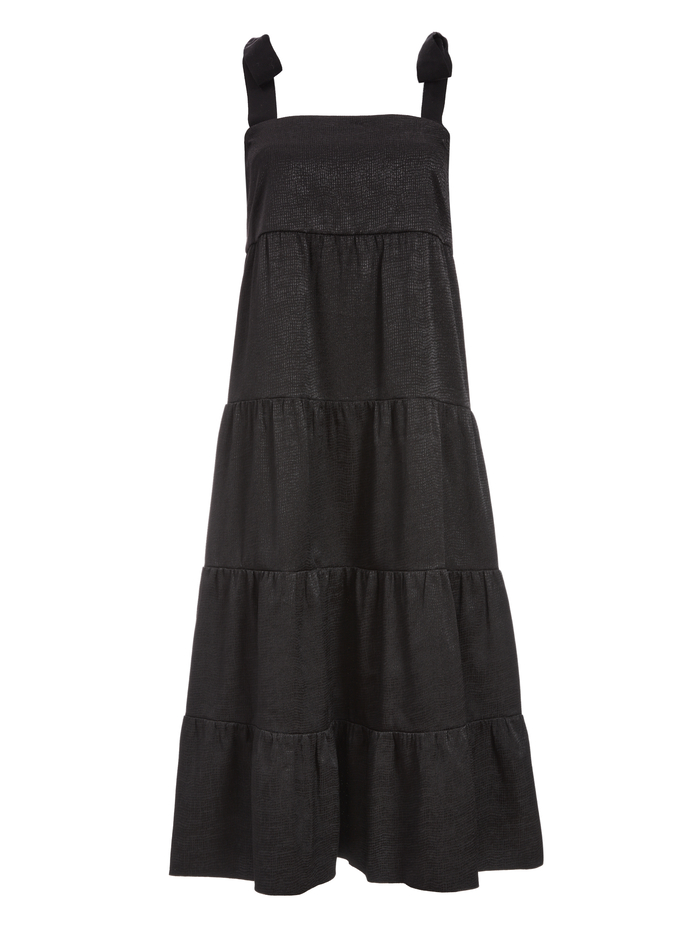 CYNTHIA TIE SHOULDER MIDI DRESS - BLACK image 5 - Alice And Olivia
