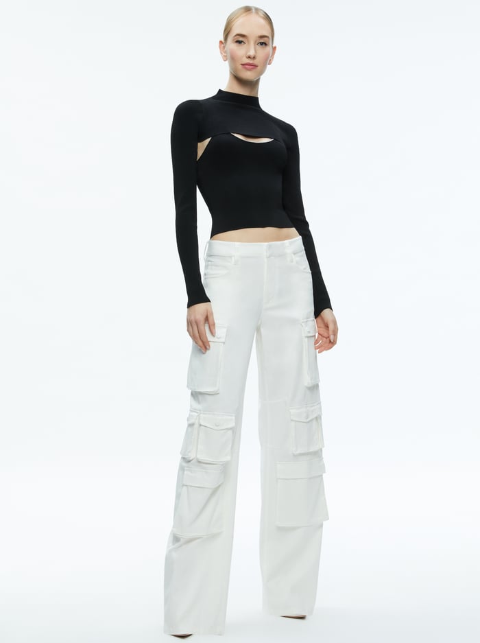 ORION KNIT TANK AND SHRUG - BLACK image 2 - Alice And Olivia