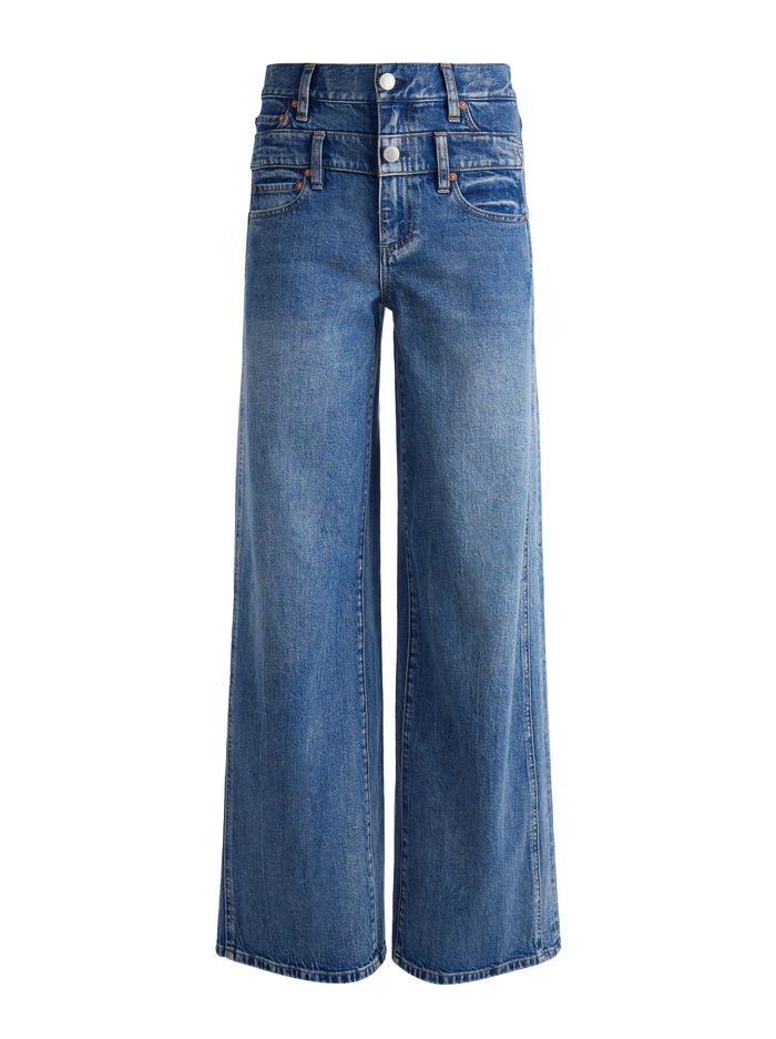 COOL DOUBLE WAISTBAND JEAN - BROOKLYN BLUE image 5 - Alice And Olivia