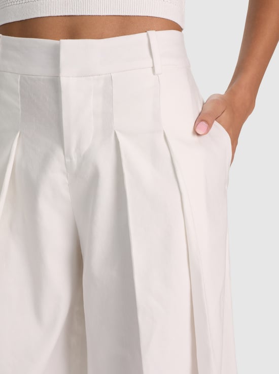 OFF WHITE-BLAIRE PLEATED LINEN PANT