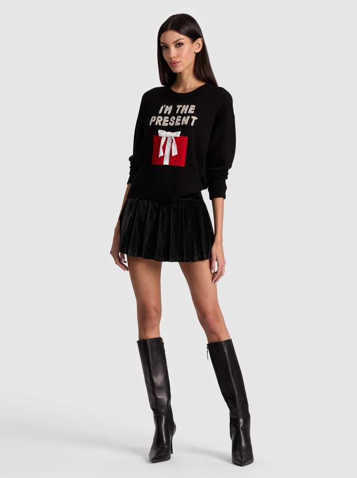 PERRY PRESENT PULLOVER - BLACK MULTI image 4 - Alice And Olivia