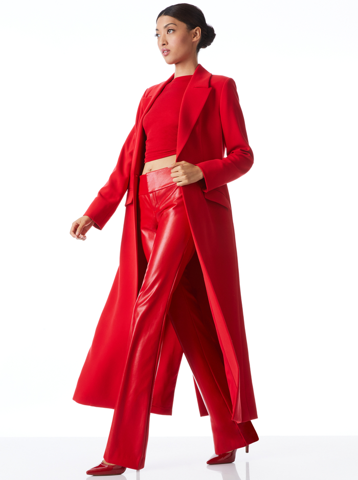 THEO NOTCH COLLAR COAT - PERFECT RUBY image 2 - Alice And Olivia