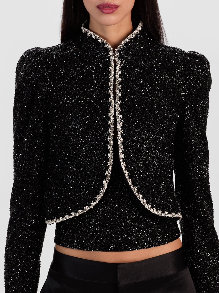 ILARIA EMBELLISHED JACKET - BLACK/CLEAR image 4 - Alice And Olivia