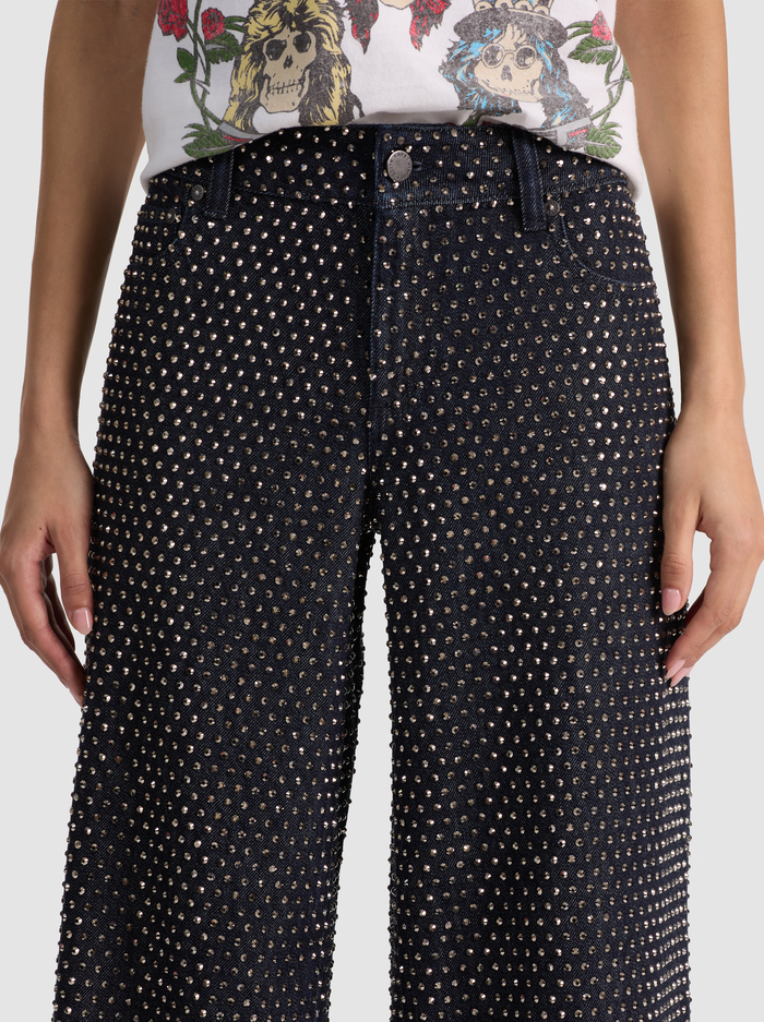 AMAZING EMBELLISHED JEAN - DARK RINSE/HEMATITE image 3 - ALICE + OLIVIA