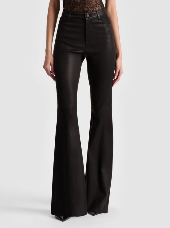 BLACK-BRENT LEATHER BELL PANT