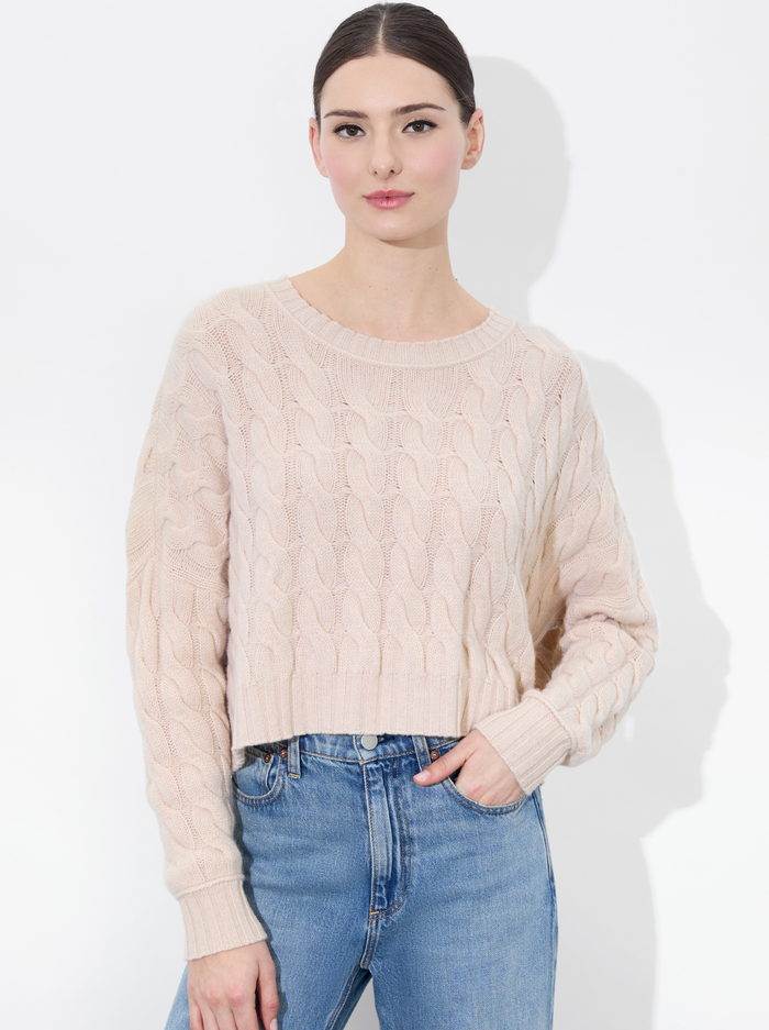 CECILIE CABLEKNIT PULLOVER - OATMEAL HEATHER - Alice And Olivia