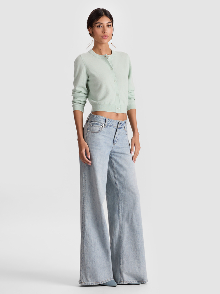 DOLLIE CASHMERE CARDIGAN - GREEN TEA image 5 - Alice And Olivia