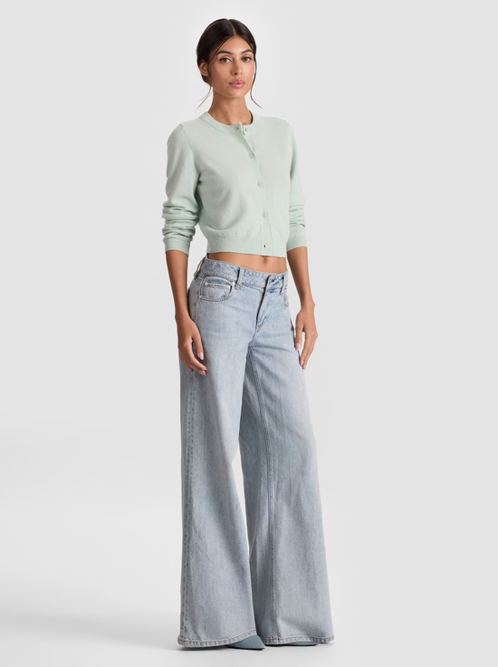 GREEN TEA-DOLLIE CASHMERE CARDIGAN