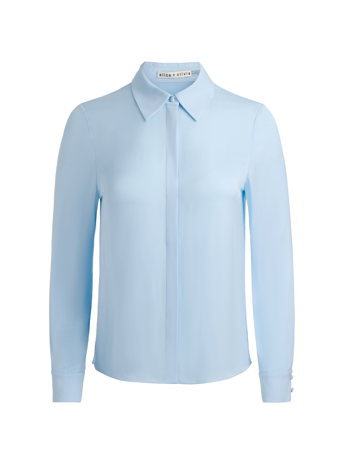 WILLA SILK BLOUSE - CAROLINA BLUE image 5 - ALICE + OLIVIA