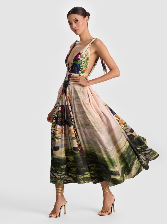 HANA MIDI DRESS - FORBIDDEN FOREST image 3 - Alice And Olivia