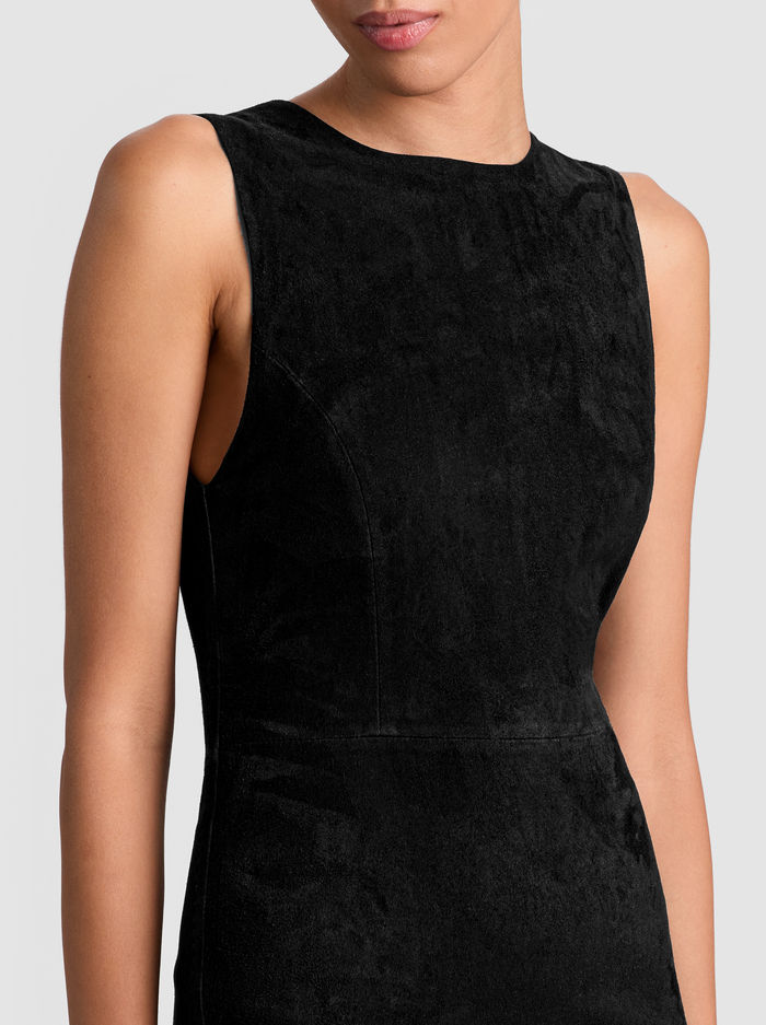 DELORA SUEDE MIDI DRESS - BLACK image 1 - Alice And Olivia