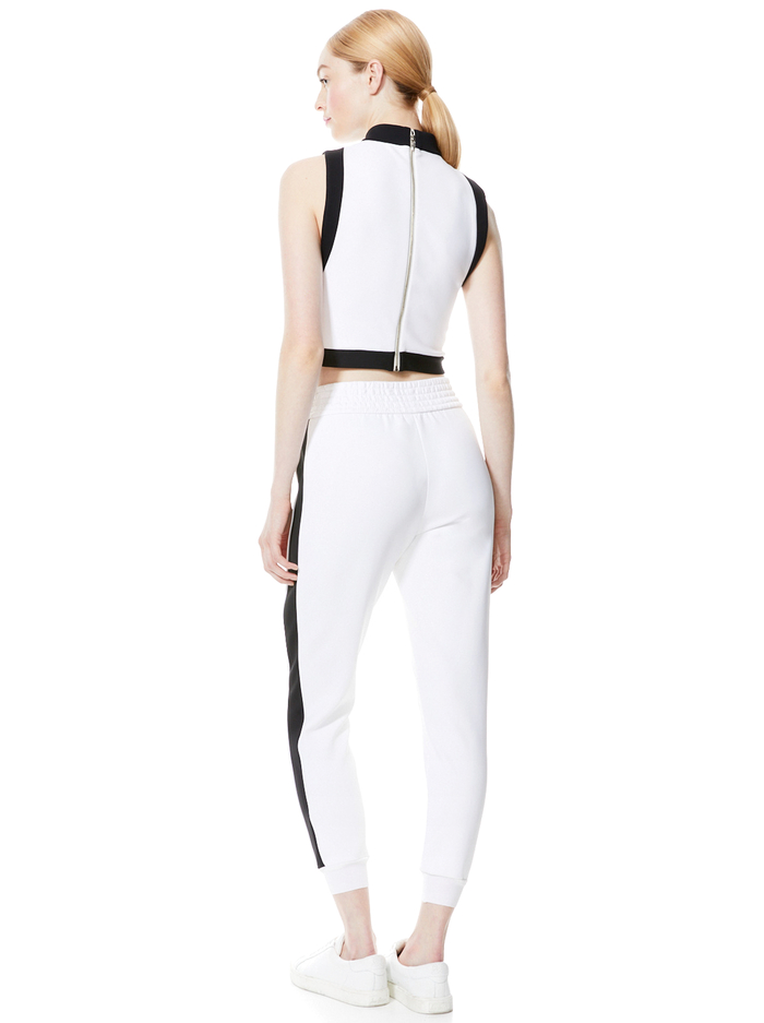 MORY COLORBLOCK CROP TOP - OFF WHITE/BLACK image 1 - Alice And Olivia
