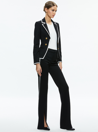 MYA CONTRAST PIPING FITTED BLAZER + PRINCESS CONTRAST PIPING PANT