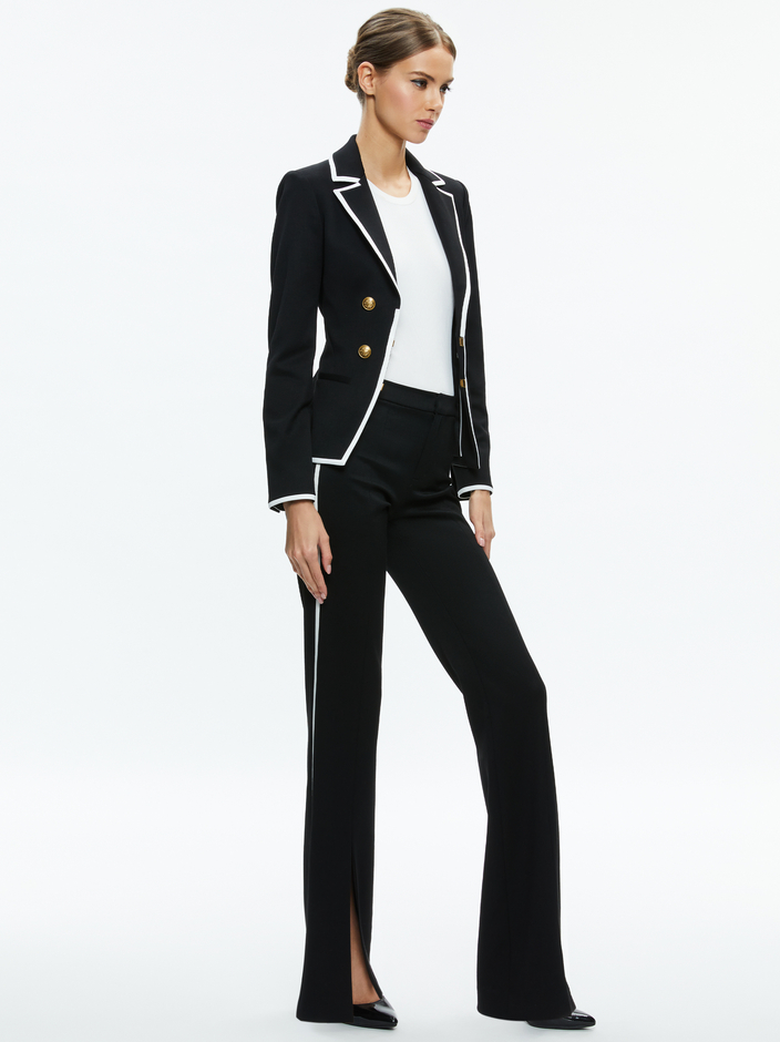 MYA CONTRAST PIPING FITTED BLAZER + PRINCESS CONTRAST PIPING PANT - 