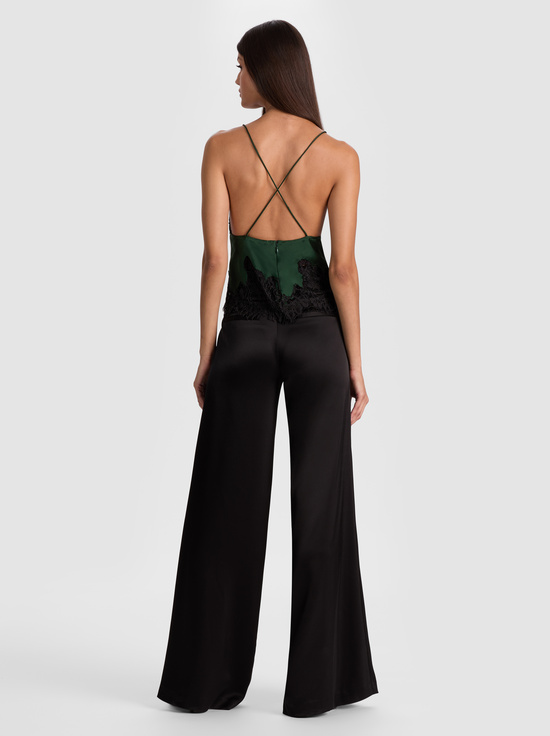 GREEN MYSTIQUE/BLACK-CLAUDIA LACE SLIP TOP
