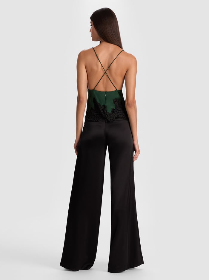CLAUDIA LACE SLIP TOP - GREEN MYSTIQUE/BLACK image 3 - Alice And Olivia