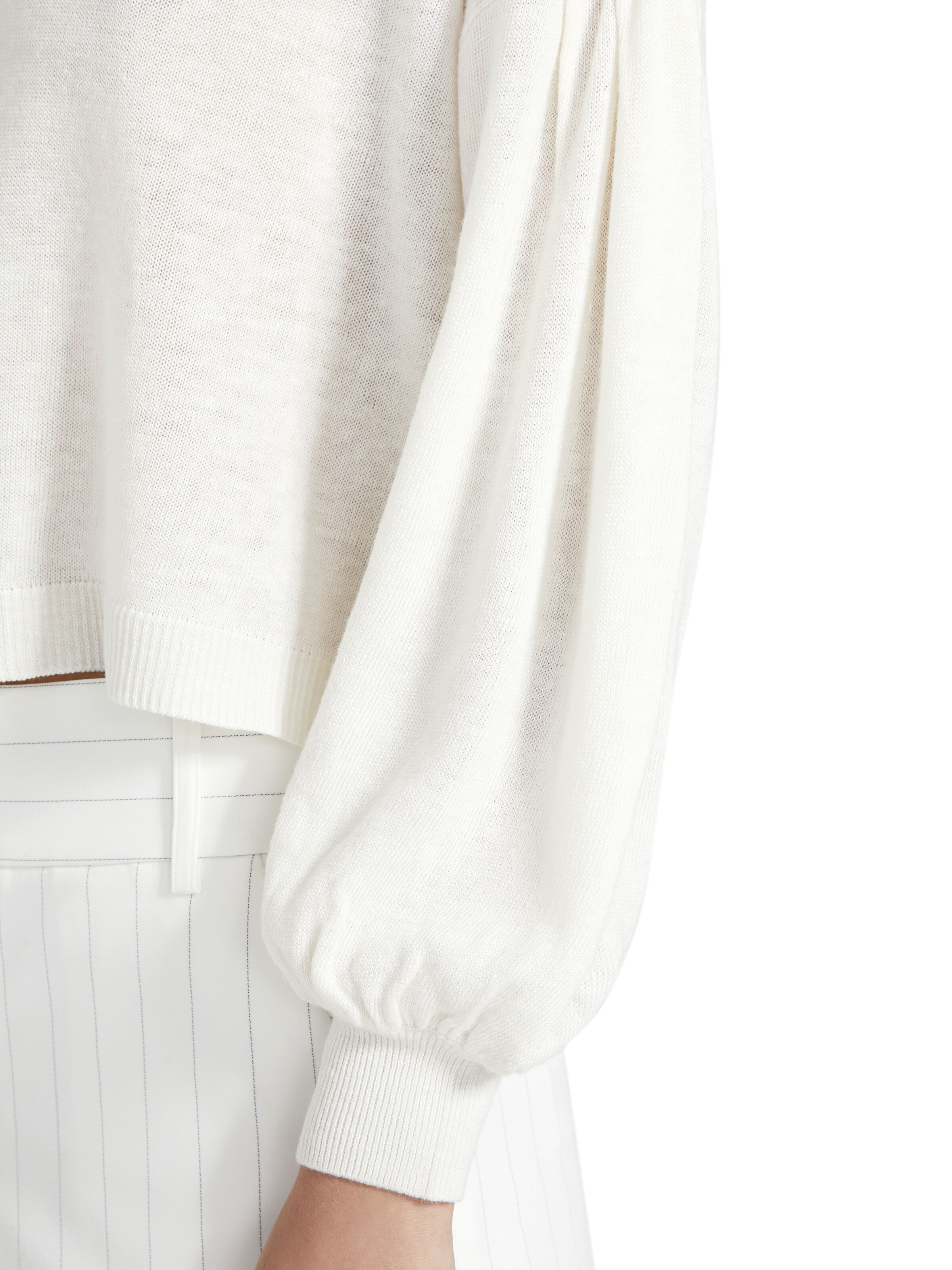Ansley Blouson Sleeve Pullover In Soft White | Alice And Olivia