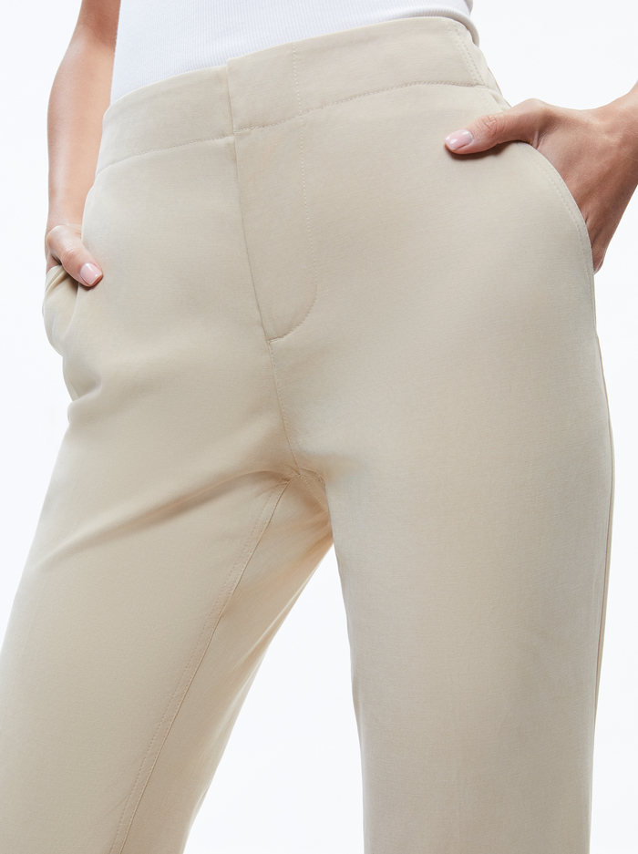 NICKY CHINO WAISTBAND SLIM ANKLE PANT - LATTE image 3 - Alice And Olivia