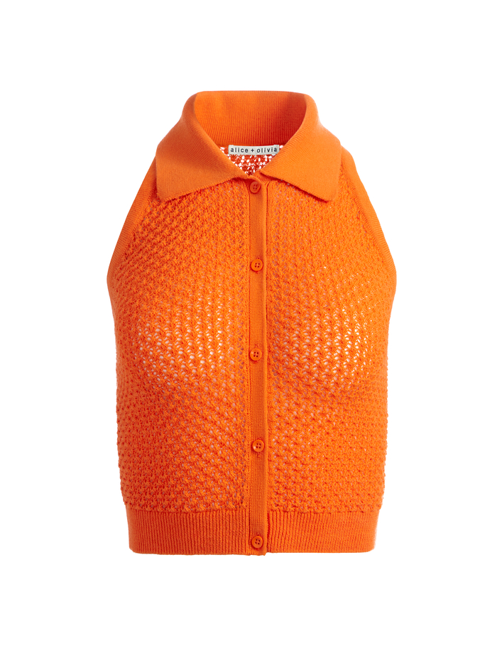 MILES COLLARED TANK - LIGHT MANGO image 5 - Alice And Olivia