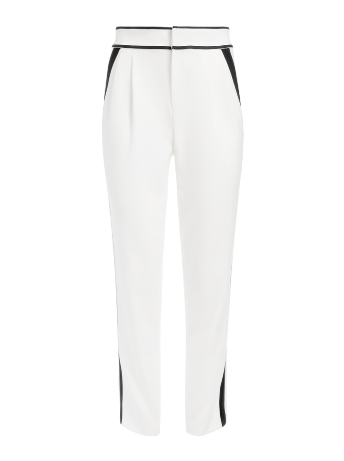 ESTA PLEAT FRONT PANT - OFF WHITE/BLACK image 5 - Alice And Olivia