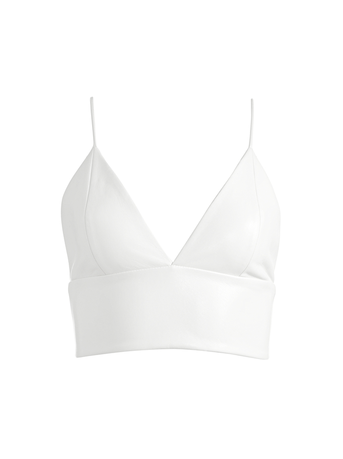 CARLI VEGAN LEATHER BRA TOP - ECRU image 5 - Alice And Olivia