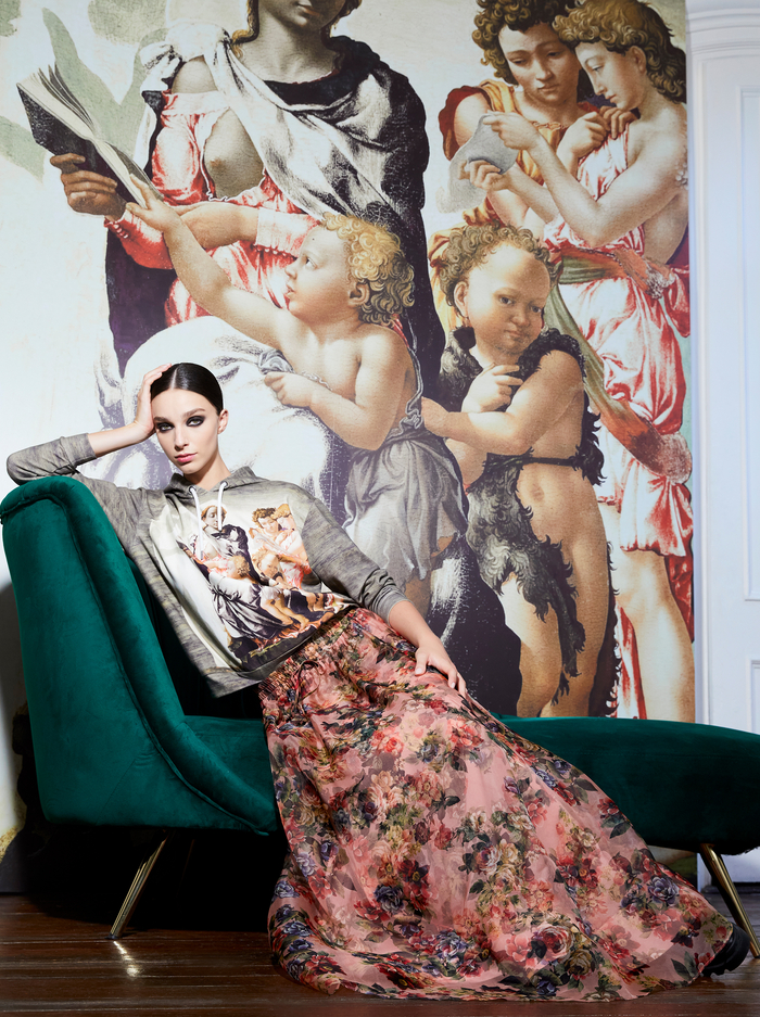 DIXIE ANKLE LENGTH GOWN SKIRT - CLOUD DANCER ROSE TAN image 6 - Alice And Olivia