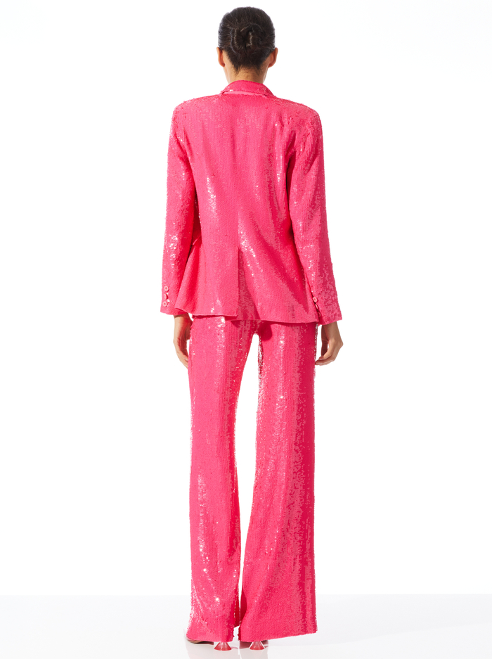 MACEY SEQUIN NOTCH COLLAR BLAZER - WILD PINK image 1 - Alice And Olivia