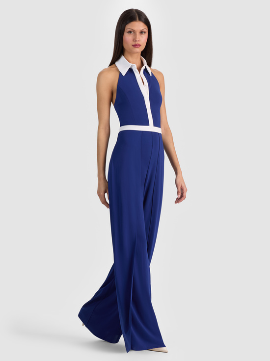 TWILIGHT BLUE-ALARA COLLARED JUMPSUIT