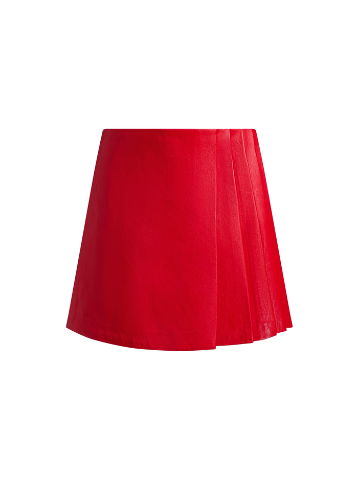 TONI VEGAN MINI SKIRT - PERFECT RUBY image 5 - Alice And Olivia