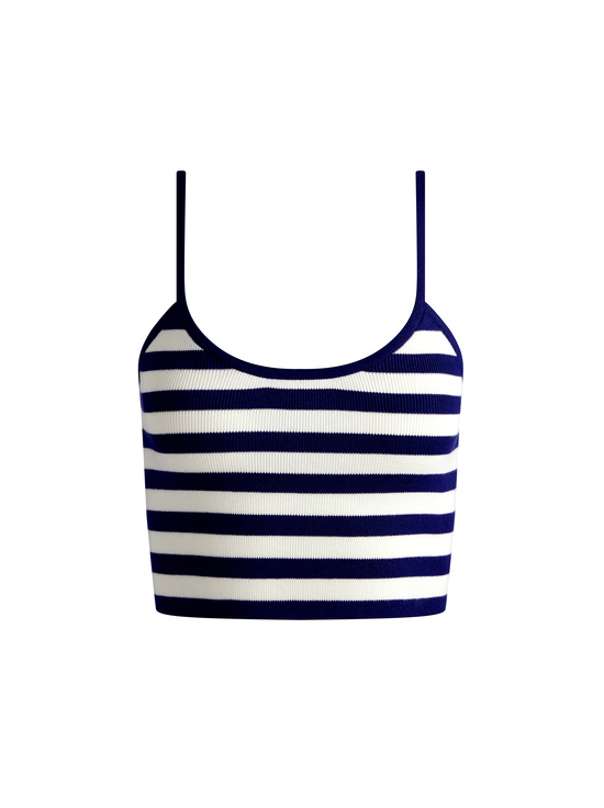 INDIGO/SOFT WHITE-MAUDE STRIPED BRALETTE