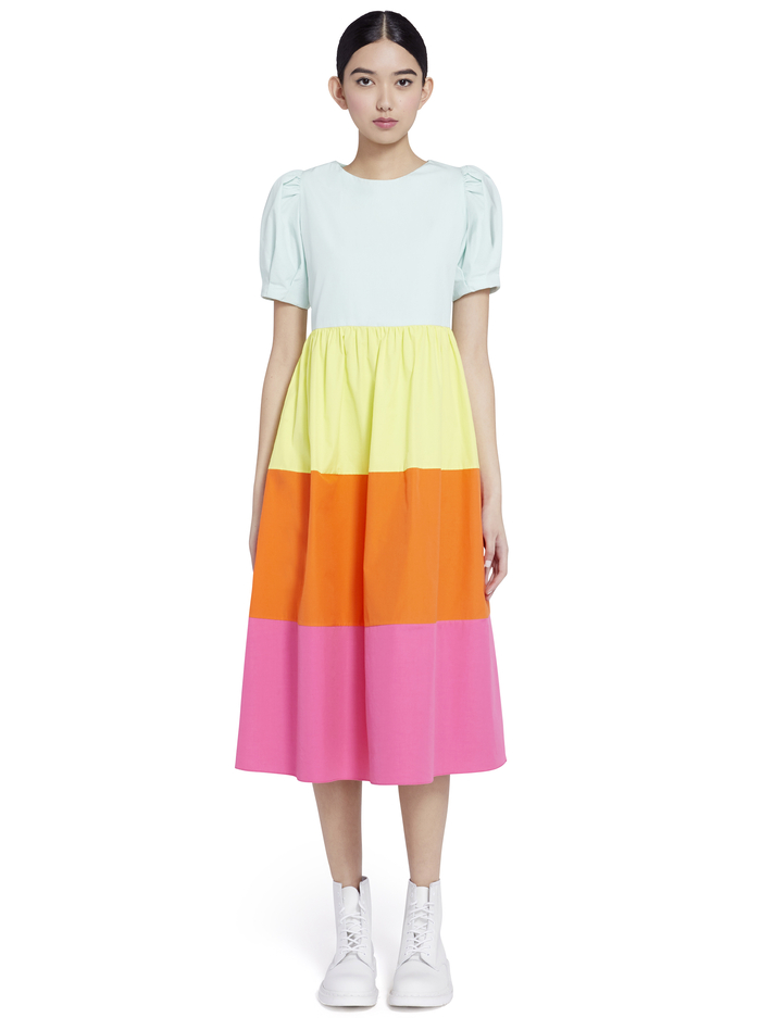 LINNIE PUFF SLEEVE MIDI DRESS - MULTI image 1 - Alice And Olivia