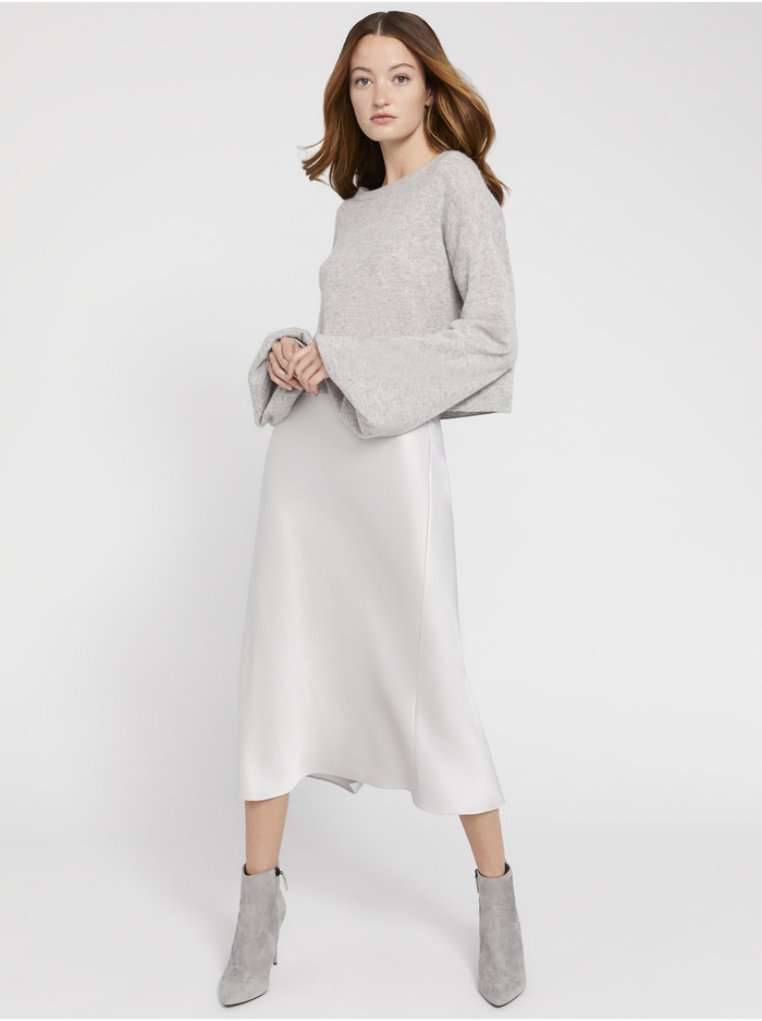 ANSLEY WIDE SLEEVE CROPPED SWEATER - HEATHER GREY image 6 - Alice And Olivia