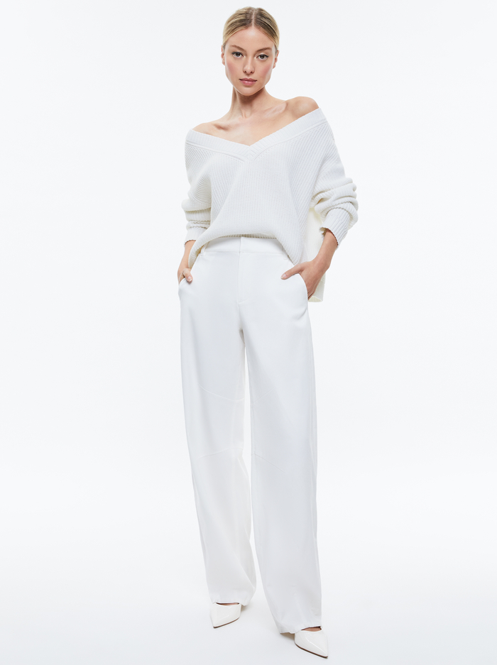 ALITA RELAXED V NECK PULLOVER - SOFT WHITE image 1 - Alice And Olivia