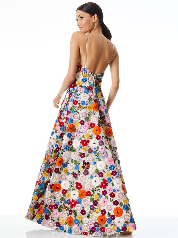 DOMENICA EMBELLISHED BALL GOWN DRESS - MULTI image 1 - ALICE + OLIVIA