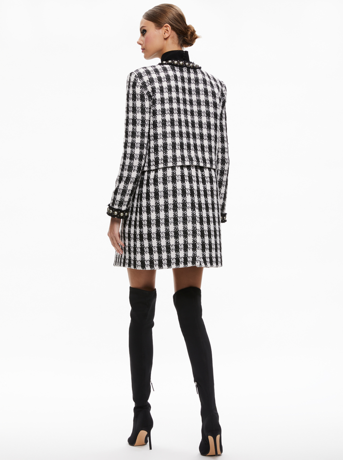 DEON TWO-FER TWEED JACKET - BLACK/WHITE image 1 - Alice And Olivia